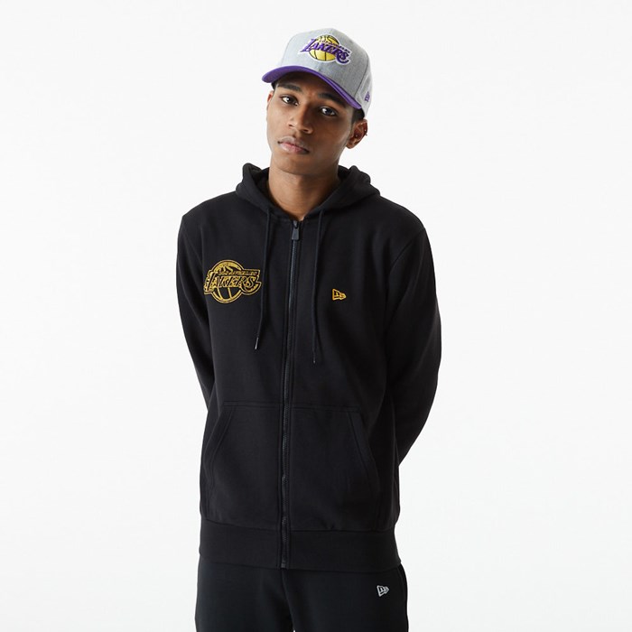 LA Lakers NBA Chain Stitch Miesten Hupparit Mustat - New Era Vaatteet Tukkukauppa FI-786409